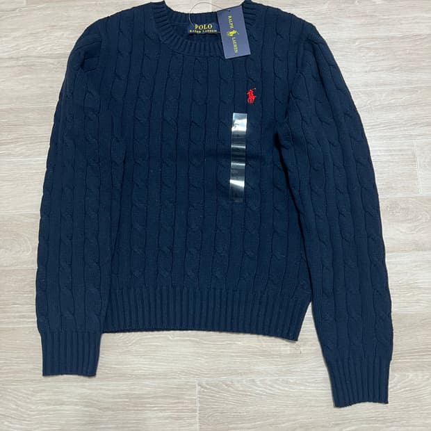 폴로 랄프로렌 여성 꽈배기니트 네이비L