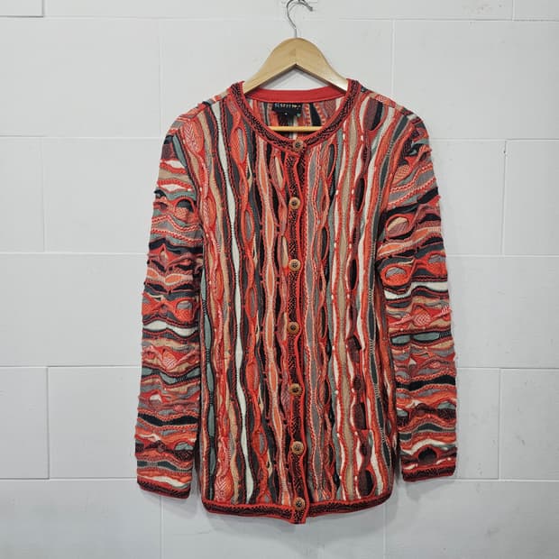 COOGI 케이블 니트가디건