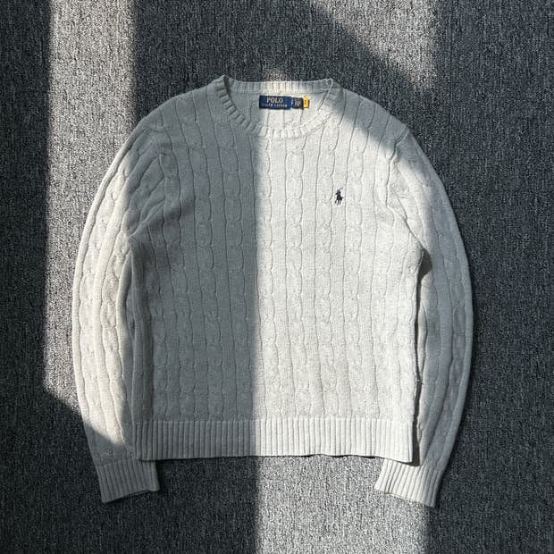 폴로 랄프로렌 그레이 케이블 니트
