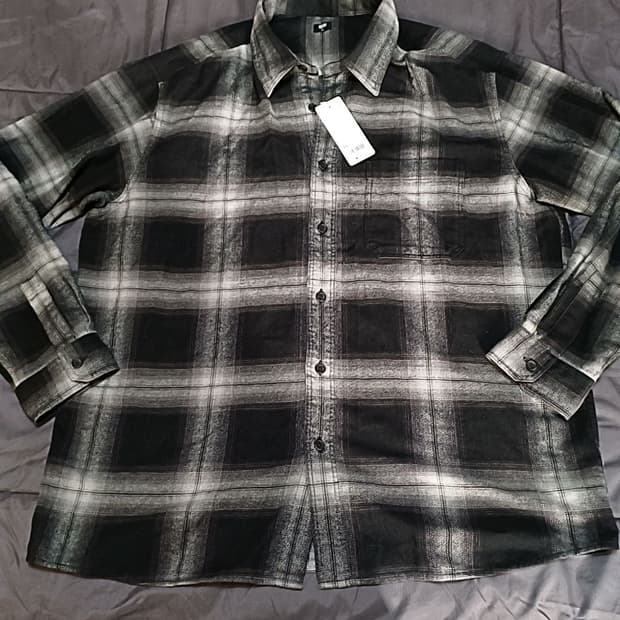 유니클로 미사용 체크남방 빅사이즈115 가슴67 기장82