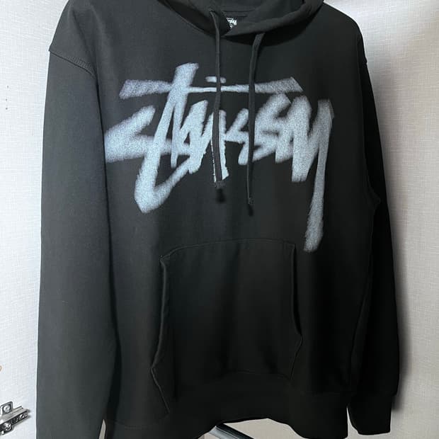 스투시 디지 스탁 후드 블랙 M