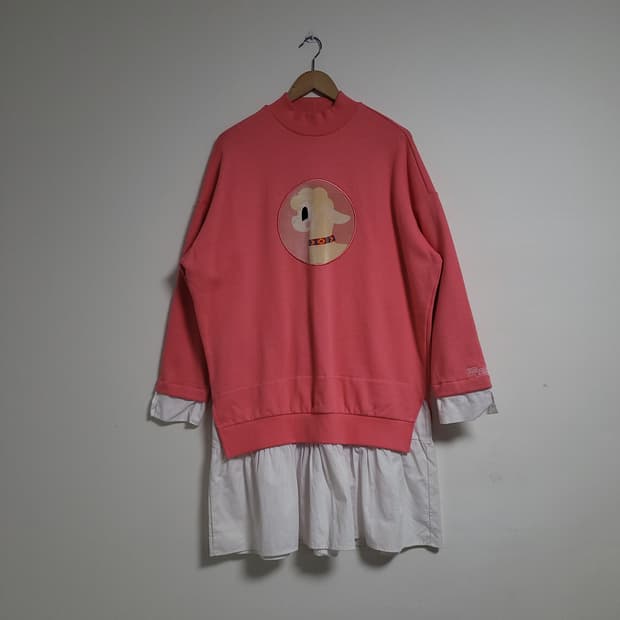 (S) PANCOAT 팬콧 핑크 맨투맨 원피스