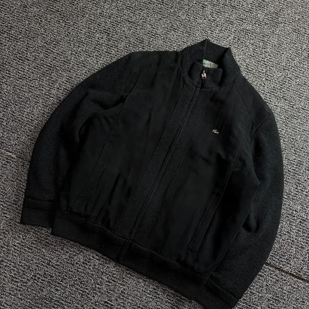 라코스테 금장로고 블랙 미니멀 모직 자켓 1577