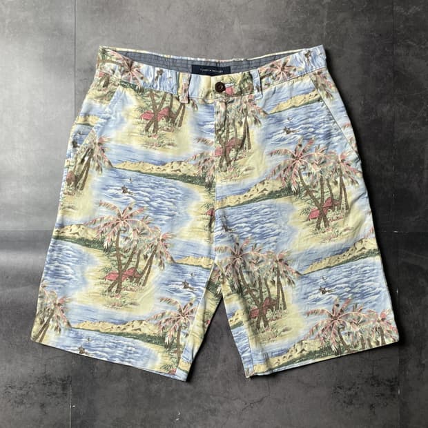 TOMMY HILFIGER 토미힐피거 하와이안 하프팬츠 A01228