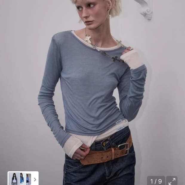 로제프란츠 레이어드 긴팔 티셔츠 블루(새상품)