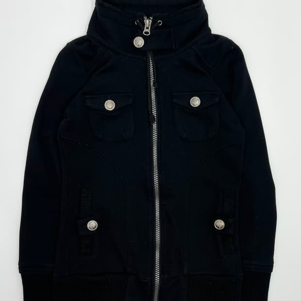 빈티지 버튼 디테일 집업