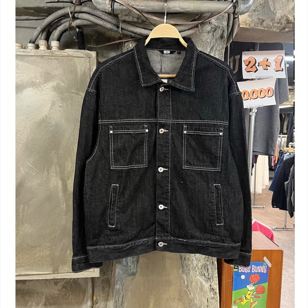 빈티지 흑청 데님 자켓 XL #csz4169