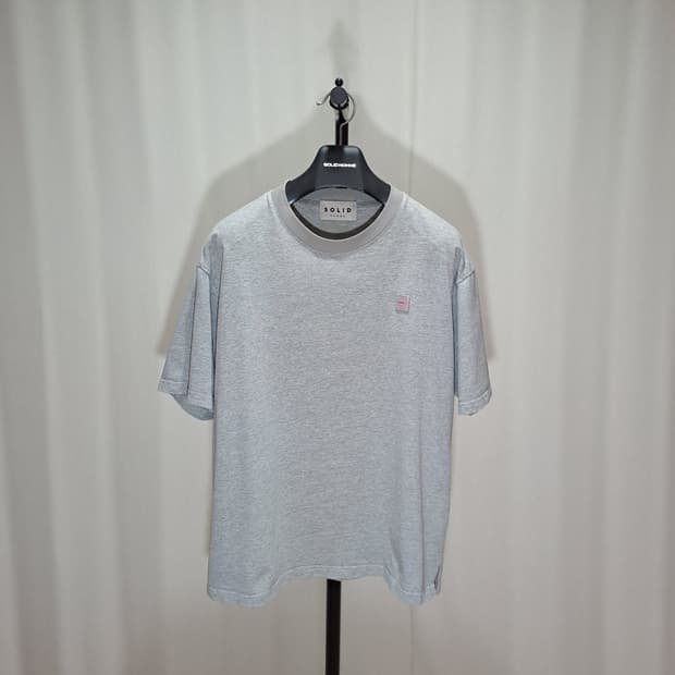 (택포) 솔리드옴므 자수 백로고 반팔티셔츠 48 B809
