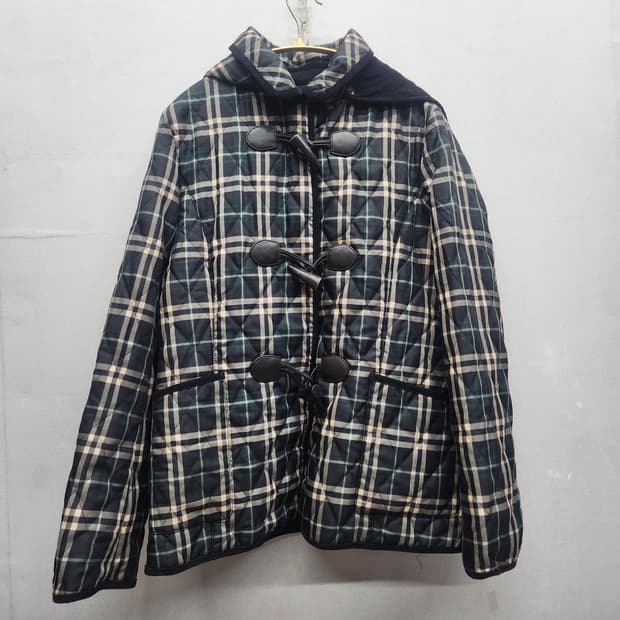 빈폴 떡볶이 체크 퀄팅 후드 자켓 M