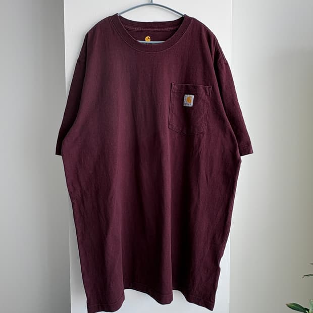 칼하트 K87 버건디 포켓 반팔티