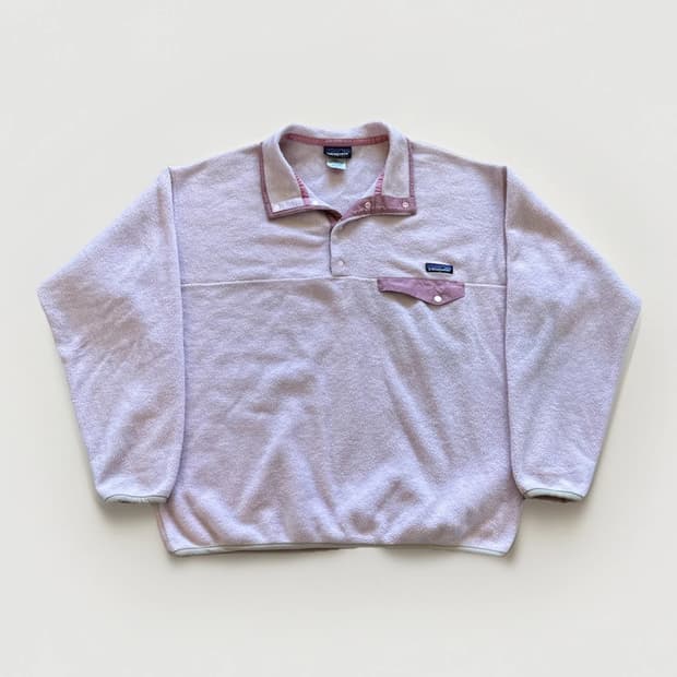90s 파타고니아 신칠라 스냅-티 플리스 풀오버 핑크