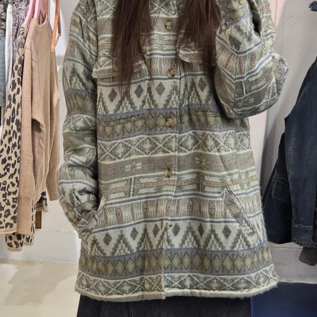 Japanese vtg 나바호 양털 플란넬 셔츠