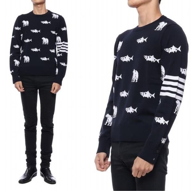 톰브라운 베어앤살몬 메리노울 니트 사이즈4