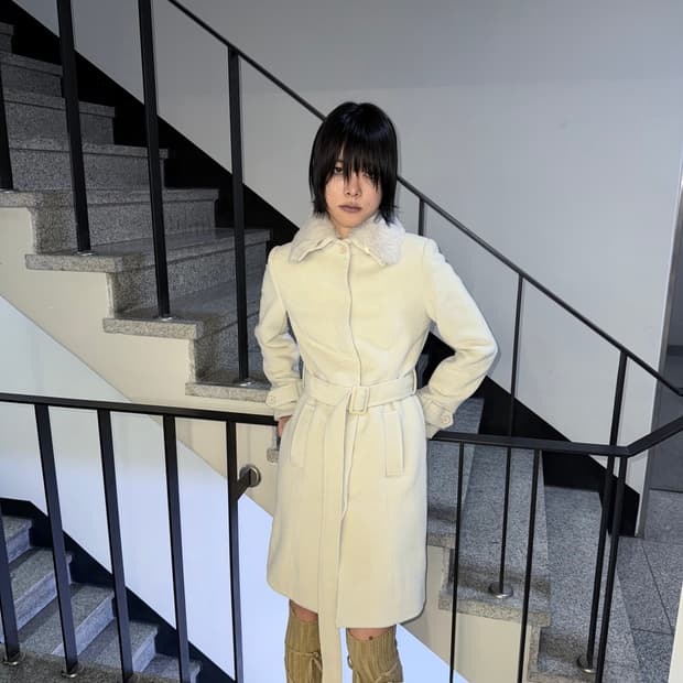 fur collar single coat