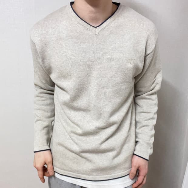 TIMBERLAND IVORY V NECK KNIT