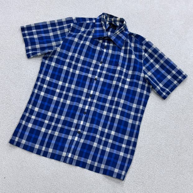 105 닥스 남성 체크패턴 반팔 셔츠 0414E