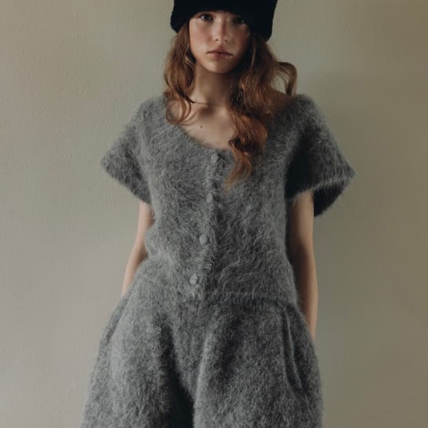 새상품) 파르벵 알파카 알토 헤이리 숏 슬리브 니트 가디건