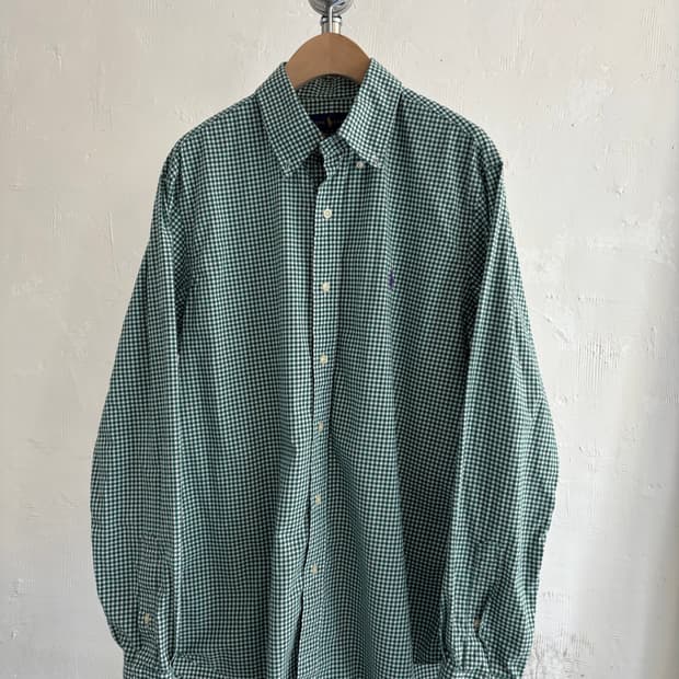 Polo 폴로 랄프로렌 신형 그린 깅엄체크 코튼 셔츠