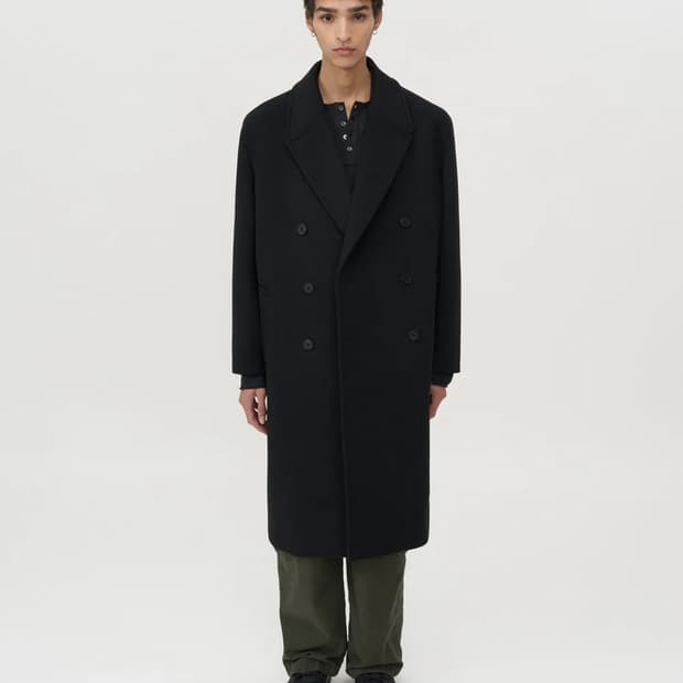 인사일런스 캐시미어 더블 롱 코트 BLACK