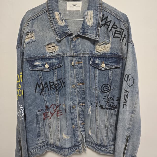 뱀파이어 위켄드 그래피티 워싱 청자켓 FREE