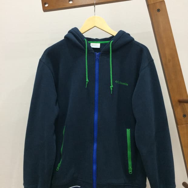 일본빈티지 컬럼비아 네이비 후드집업