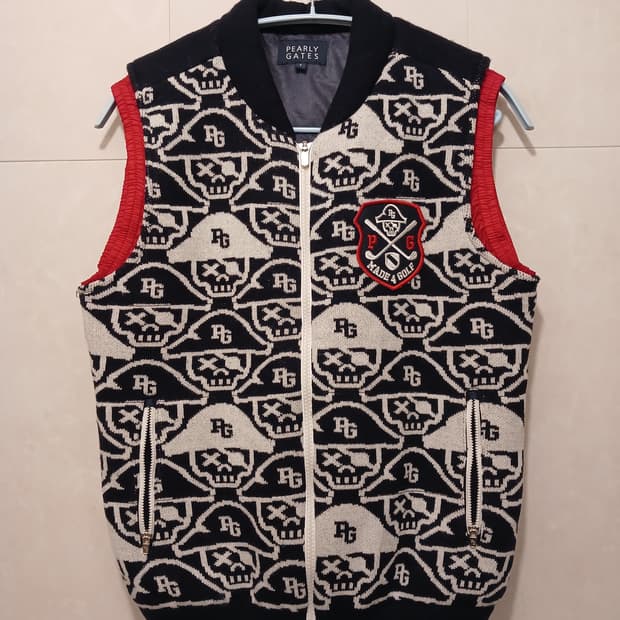 파리게이츠 정품 해골 패턴 모직 조끼 1 사이즈