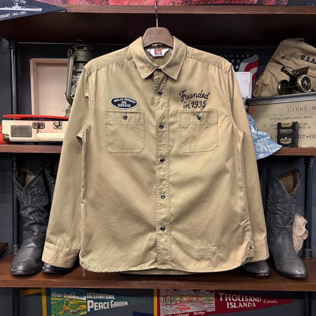 밴 데이비스 덕 캔버스 엠브로이드 패치 코튼 워크셔츠 N652