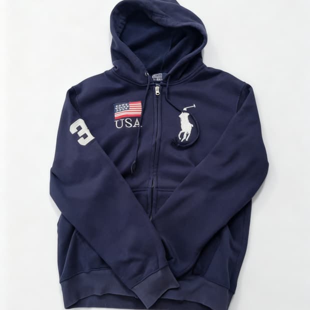 폴로 빅포니 성조기 후드집업