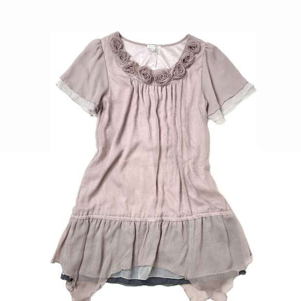 Pink Rose Ruffle Dress
