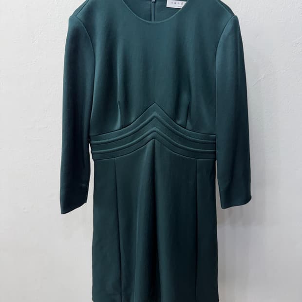정품) 산드로 다크 그린 긴팔 원피스 2