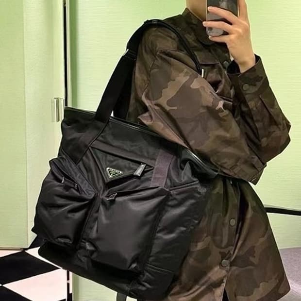 프라다 스타일 나일론 토트백 숄더백