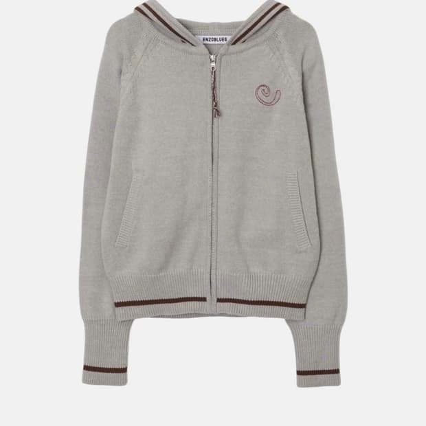 엔조블루스 니트 후드집업