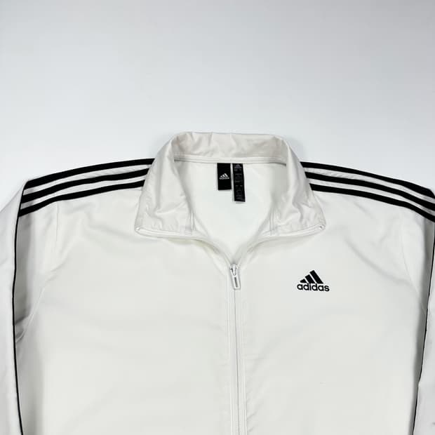 아디다스 오리지널 화이트 바람막이 자켓 (XL)