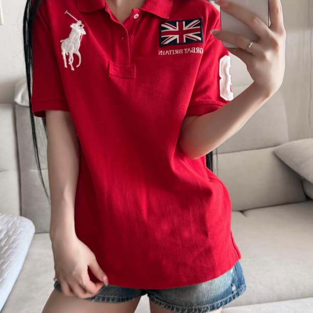 폴로 랄프로렌 빅포니 영국 GREAT BRITAIN 레드 반팔