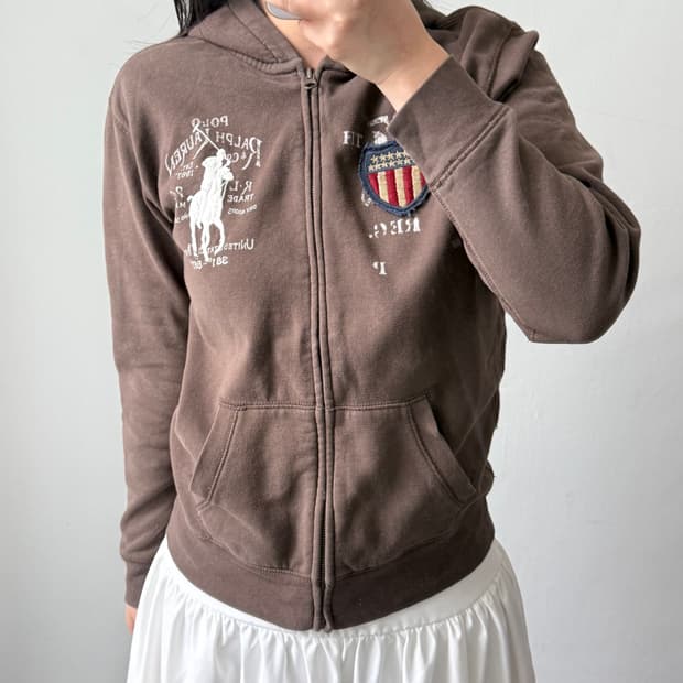 [L] 폴로 빅포니 성조기 후드집업