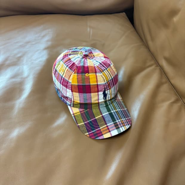 폴로 빔즈 6패널 볼캡 모자 마드라스 체크