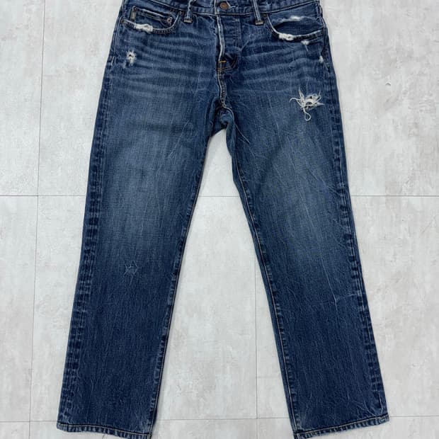 •아베크롬비 크랙워싱 슬림 스트레이트핏 데님