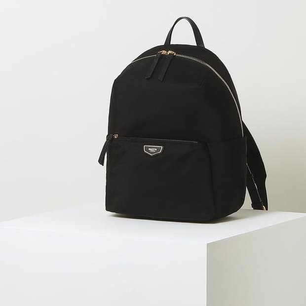 Hazzys 베이직 나일론 레더 콤비 라운드 백팩