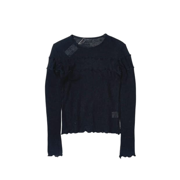 Y's 러플 디테일 울 100니트