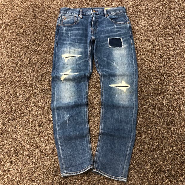 버커루 워싱 데미지 디스 데님 팬츠