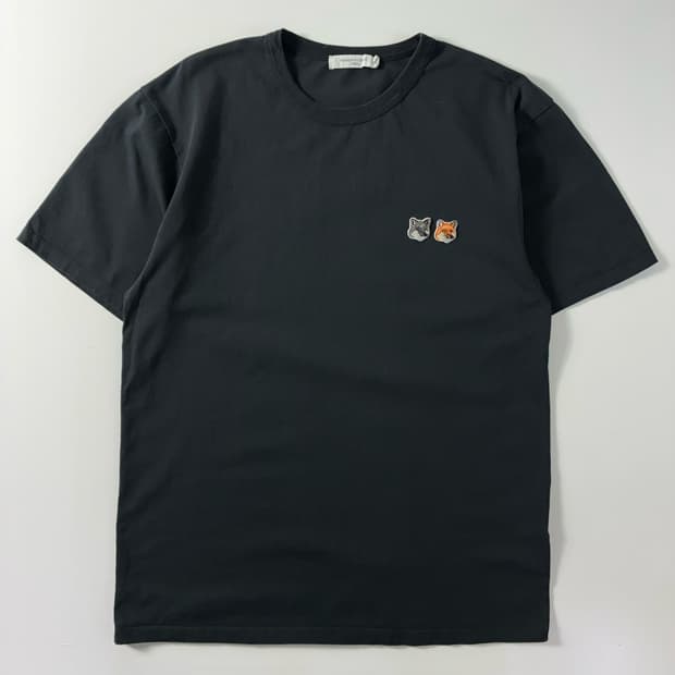 Maison kitsune  메종키츠네 더블 폭스 헤드패치 반팔티셔츠  