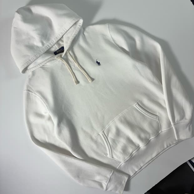 Polo  폴로 랄프로렌 자수 화이트 후드티  