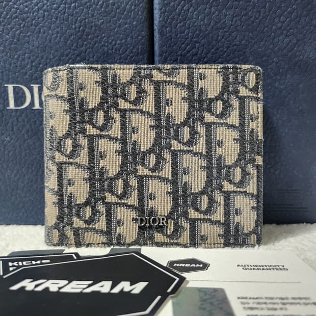 [크림판]디올 오블리크 자카드 반지갑