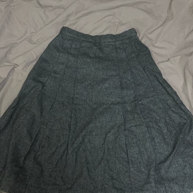 맥그리거 미디 플리츠 스커트 차콜그레이 일본 빈티지