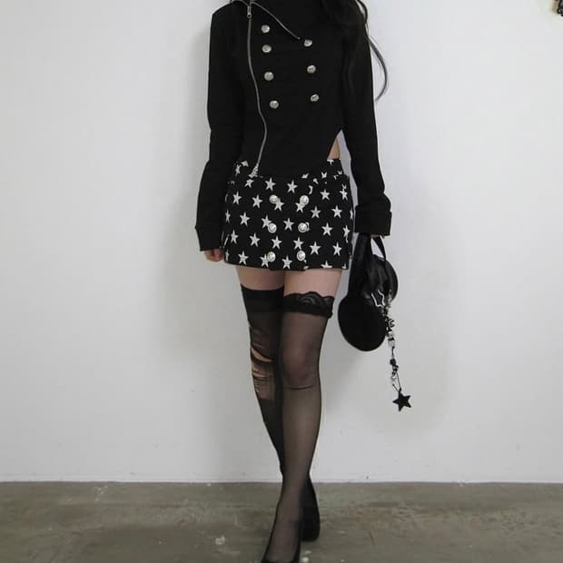 셋업이엑스이 나폴레옹 하이넥 자켓 블랙