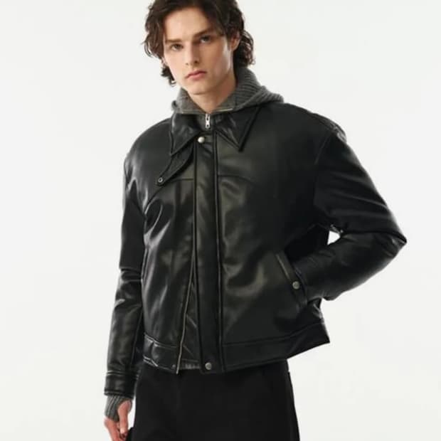 [L] 문선 레더 구스다운