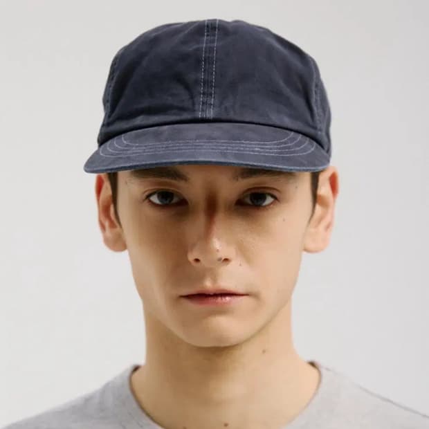 아포페니안 가먼트 워시드 옥스퍼드 볼캡 네이비
