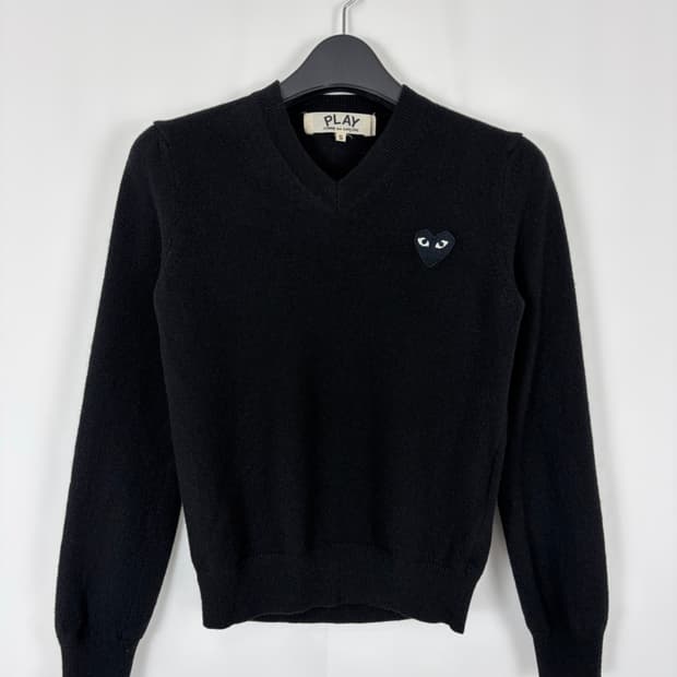 a260) 꼼데가르송 블랙와펜 브이넥 니트