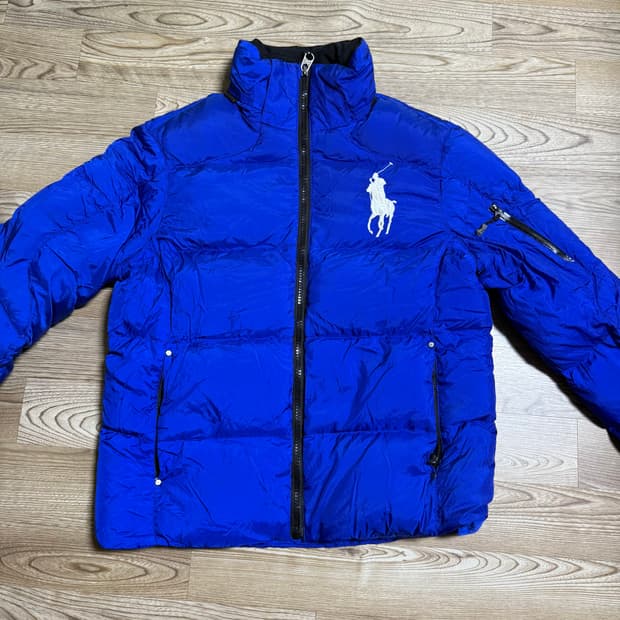 폴로 빅포니 패딩 블루