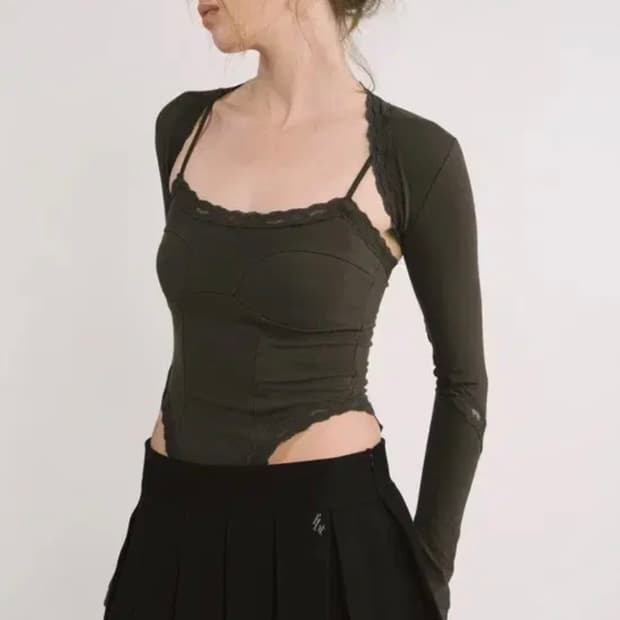 쓰리타임즈 에블린 탑 브라운 s